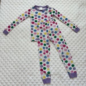 Hanna Andersson Multicolor Polka Dot Kids Pajama Set - Organic Cotton - Size 6/7